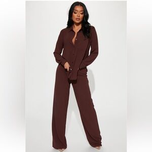 Makenzie Pants Set - Brown